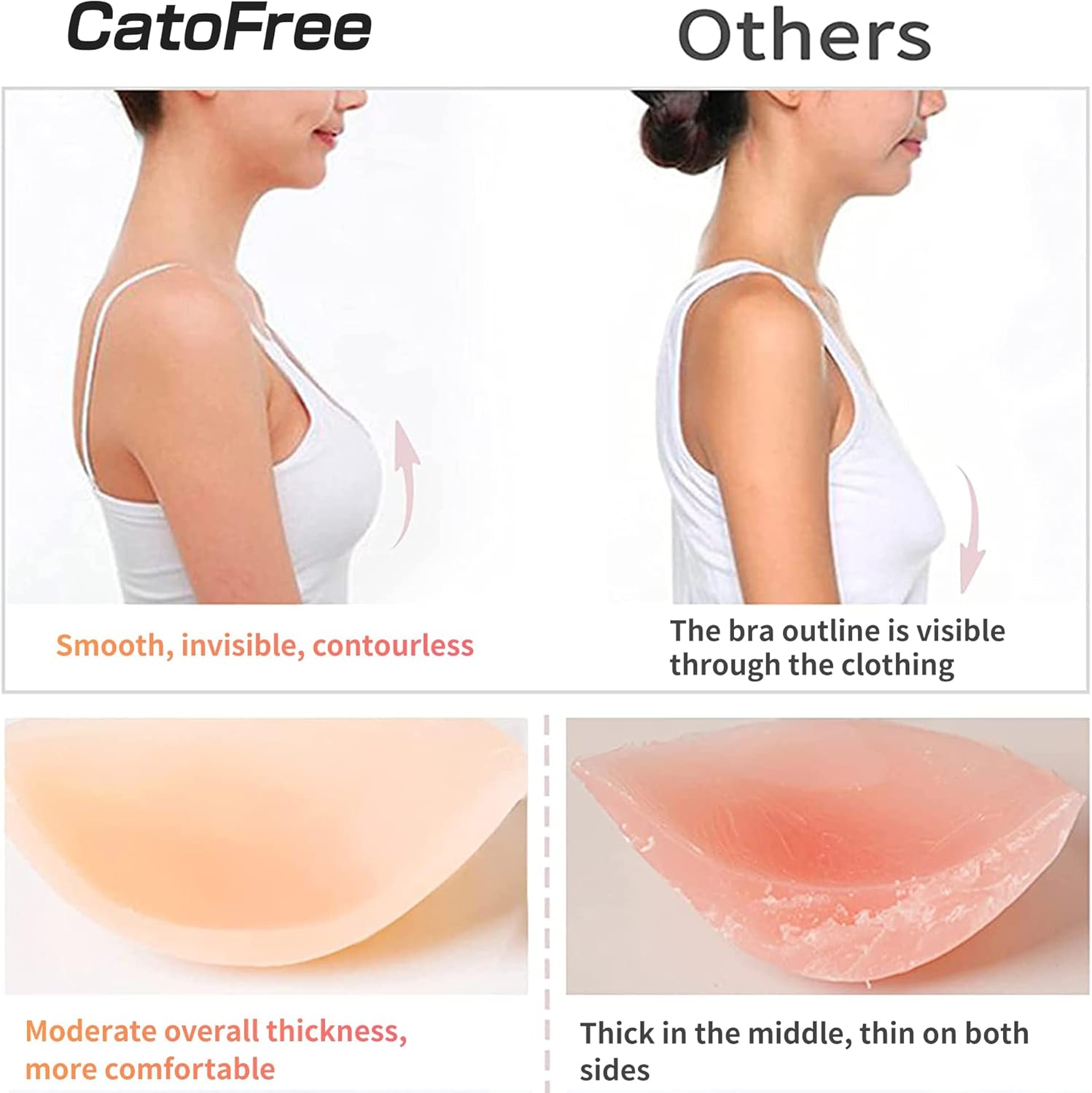 Push-Up Wire-Free Solid Silico - Strapless Bra Backless recension och pris
